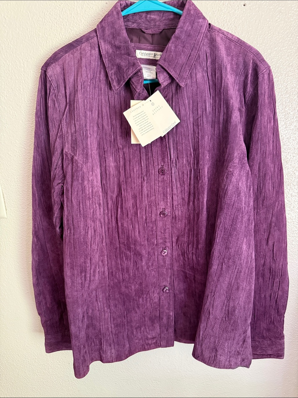 Coldwater Creek Purple Suede Button-Front Jacket